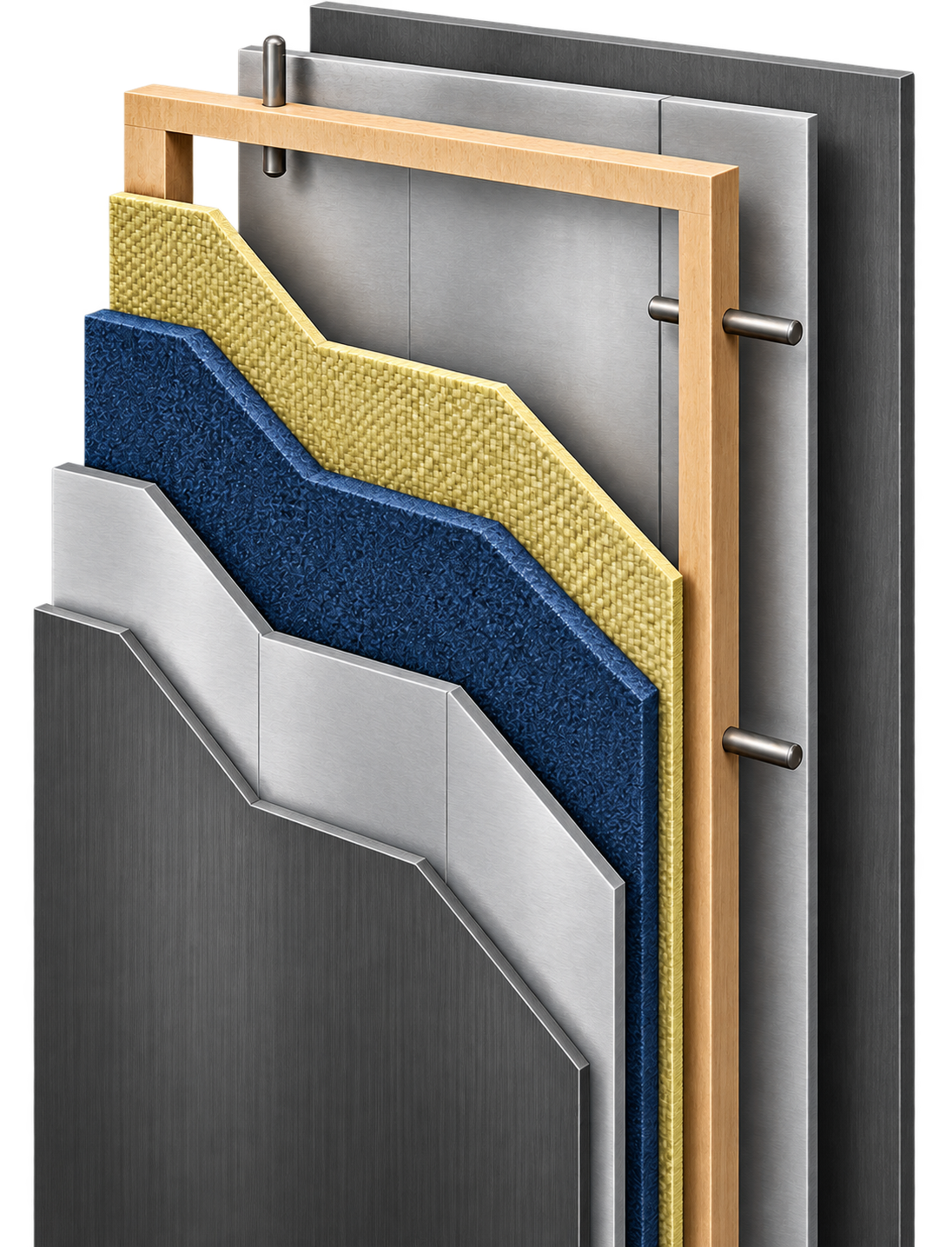 Garrison Military Grade Security Door reinforced layered construction cutaway