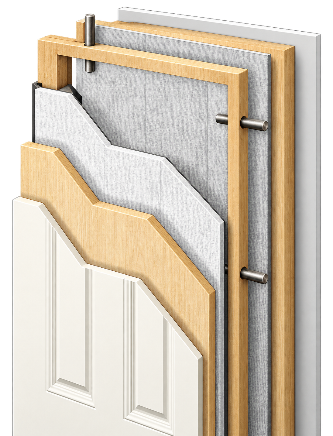 Garrison Residential Grade Security Door reinforced layered construction cutaway